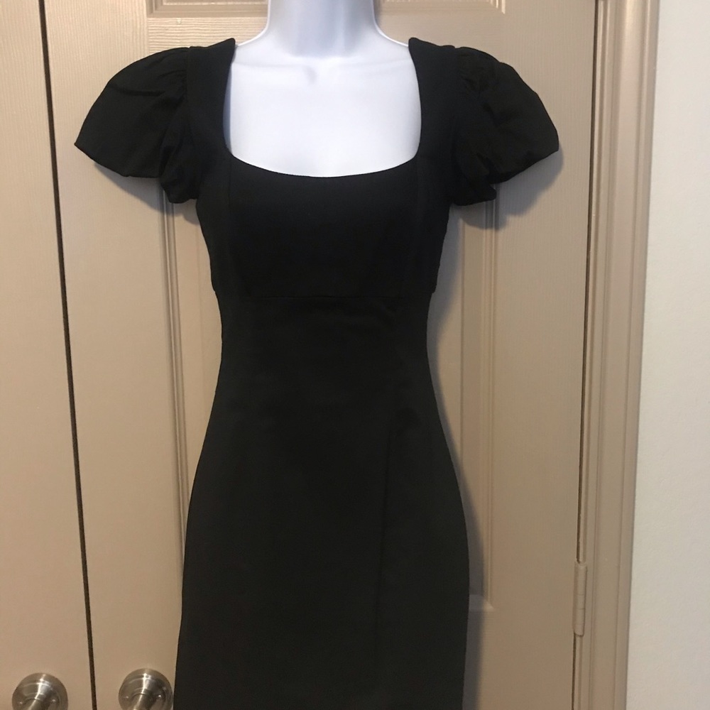 Betsey Johnson Puff Sleeve Lace-up Dress